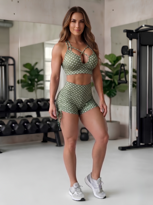 GREEN POLK DOTS TOP