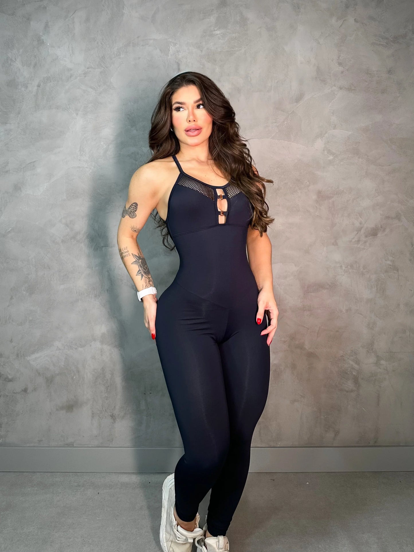 SCRUNCH BOOTY BLACK AND MASH DETAIL RINGS JUMPSUIT NO RETURN