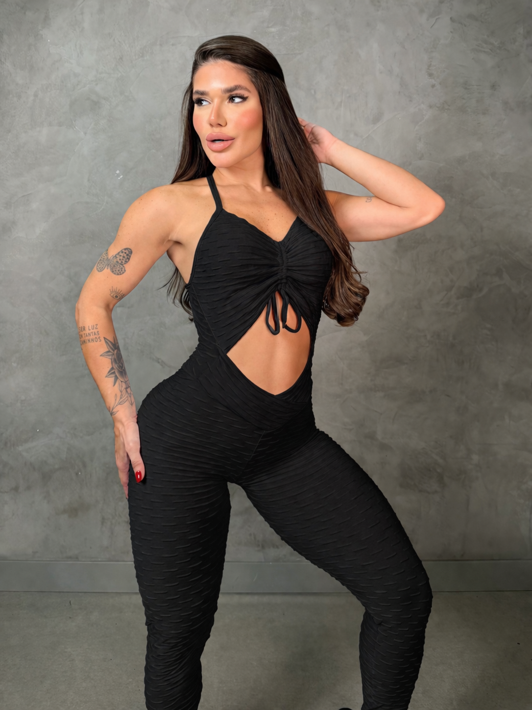 SCRUNCH BOOTY BLACK WAVE LACE JUMPSUIT
