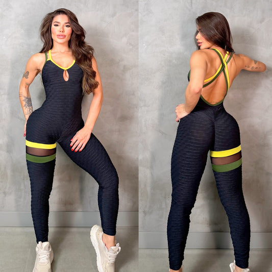 SCRUNCH BOOTY BLACK WAVE BRAZIL JUMPSUIT