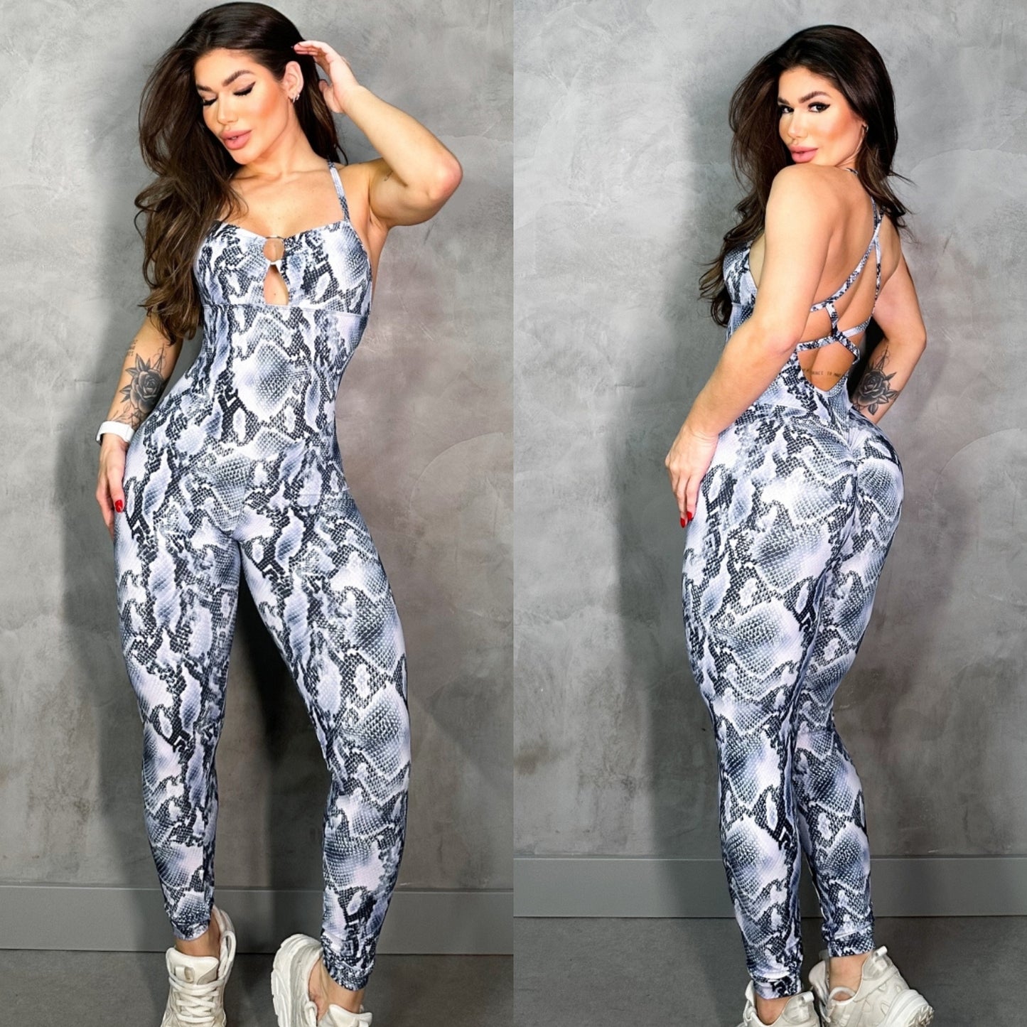 SCRUNCH BOOTY BLUE SNAKE RING JUMPSUIT