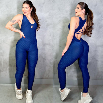 SCRUNCH BOOTY NAVY WAVE RINGS JUMPSUIT, NAO RETURN