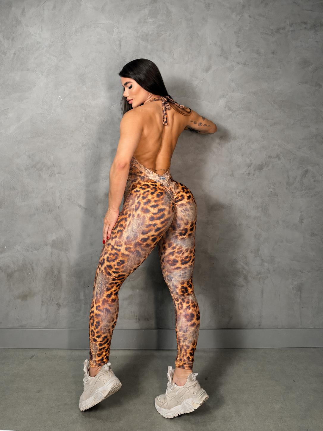 SCRUNCH BOOTY BROWN LEOPARD JESSICA JUMPSUIT, NO RETURN