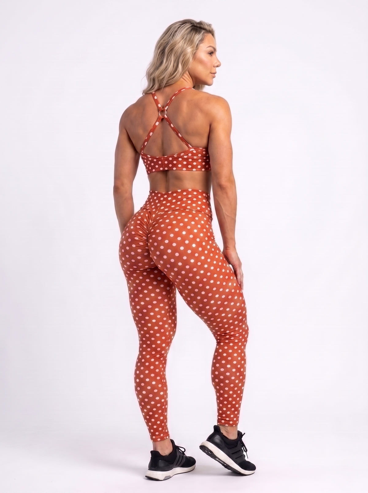 SCRUNCH BOOTY RED POLK DOTS LACE LEGGINGS