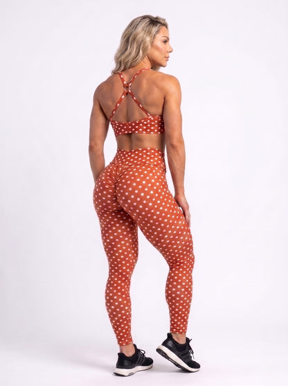 SCRUNCH BOOTY RED POLK DOTS LACE LEGGINGS