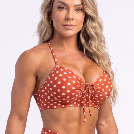 SCRUNCH BOOTY RED POLK DOTS TOP LACE FRONT