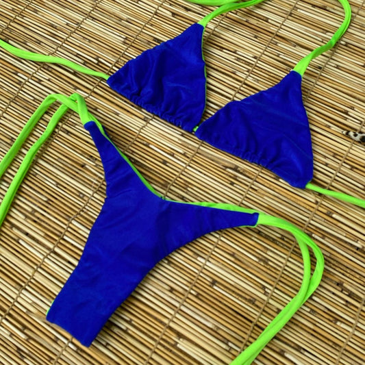 BLUE AND GREEN LACE BIKINI - PROMO