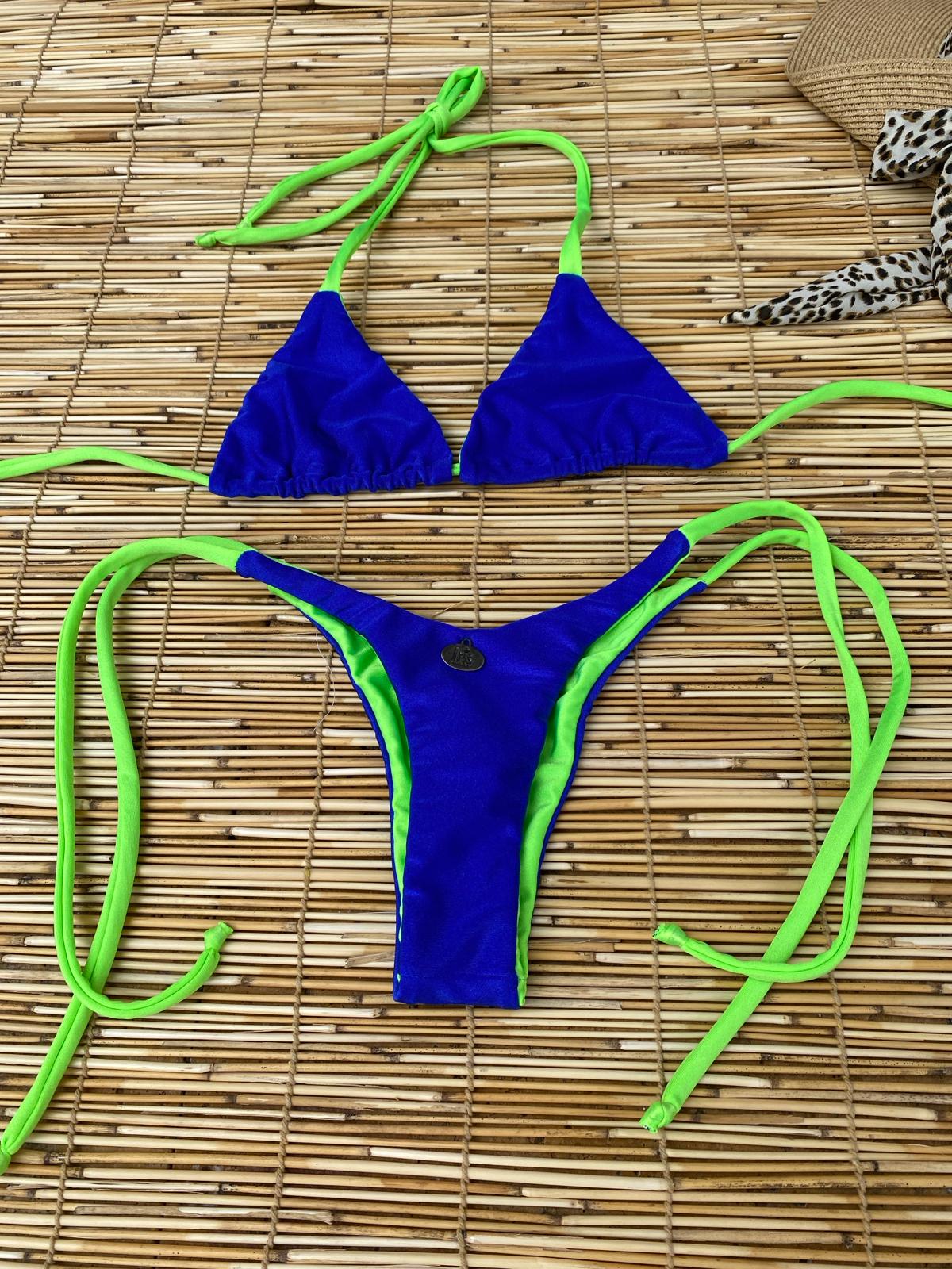 BLUE AND GREEN LACE BIKINI - PROMO