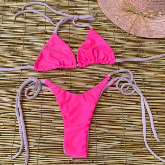 NEON PINK WONDERFUL LACE BIKINI - PROMO