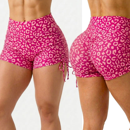 SCRUNCH BOOTY PINK LEOPARD SHORTS