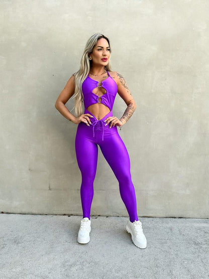 SCRUNCH BOOTY PURPLE RINGS JUMPSUIT