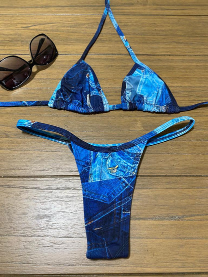 FAUX JEANS THONG BIKINI - NO RETURN