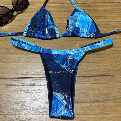 FAUX JEANS THONG BIKINI - NO RETURN