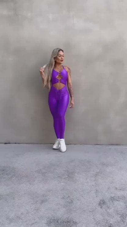 SCRUNCH BOOTY PURPLE RINGS JUMPSUIT